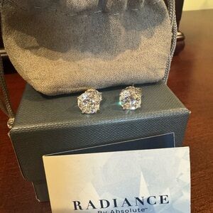 Radiance by Absolute Silver Stud Earrings Beautiful as seen on HSN NWT